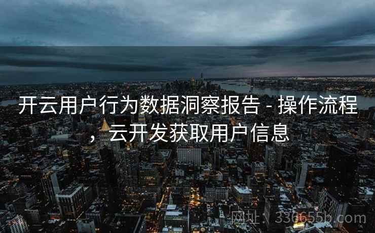开云用户行为数据洞察报告 - 操作流程，云开发获取用户信息  第2张