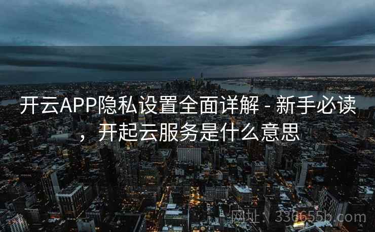 开云APP隐私设置全面详解 - 新手必读，开起云服务是什么意思  第1张