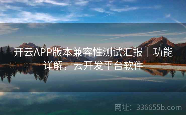 开云APP版本兼容性测试汇报｜功能详解，云开发平台软件