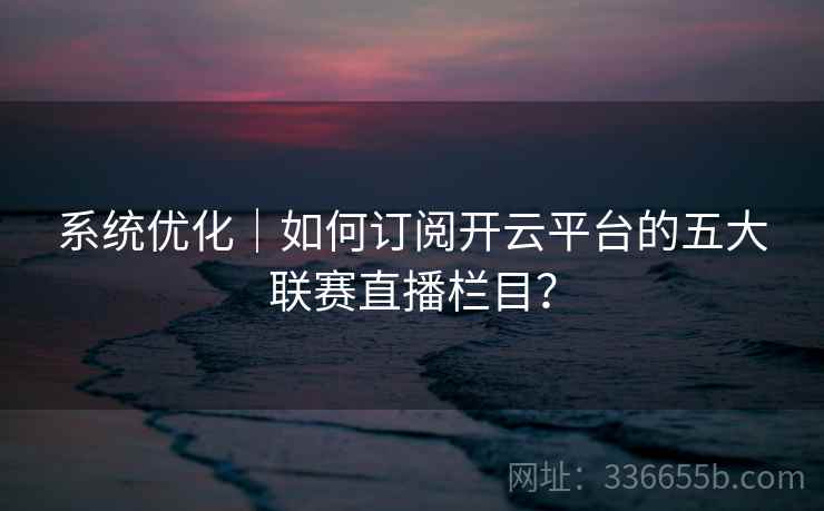 系统优化｜如何订阅开云平台的五大联赛直播栏目？